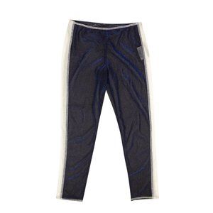 ANNA SUI Blue Sparkly Side Stripe Sheer Leggings Size XS $365